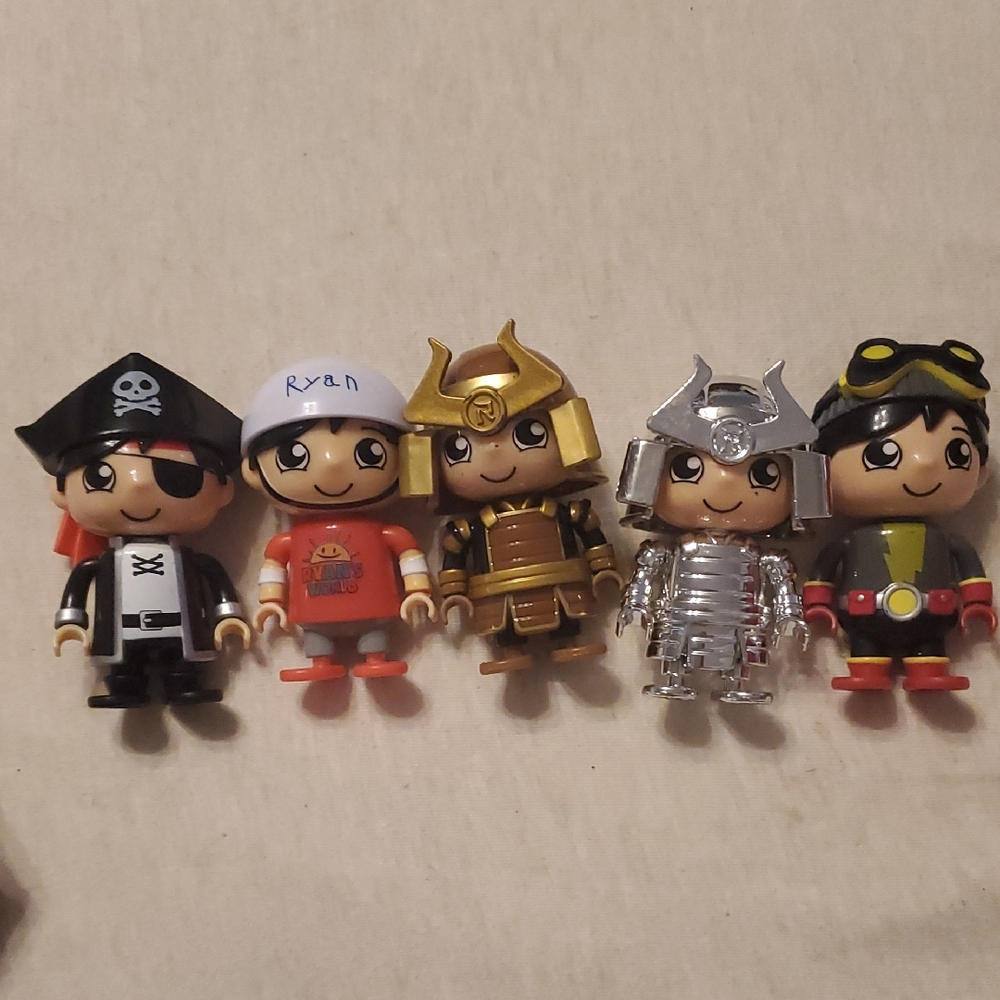 Ryan's World Mystery Figures Set Of 5. 3in Tall.